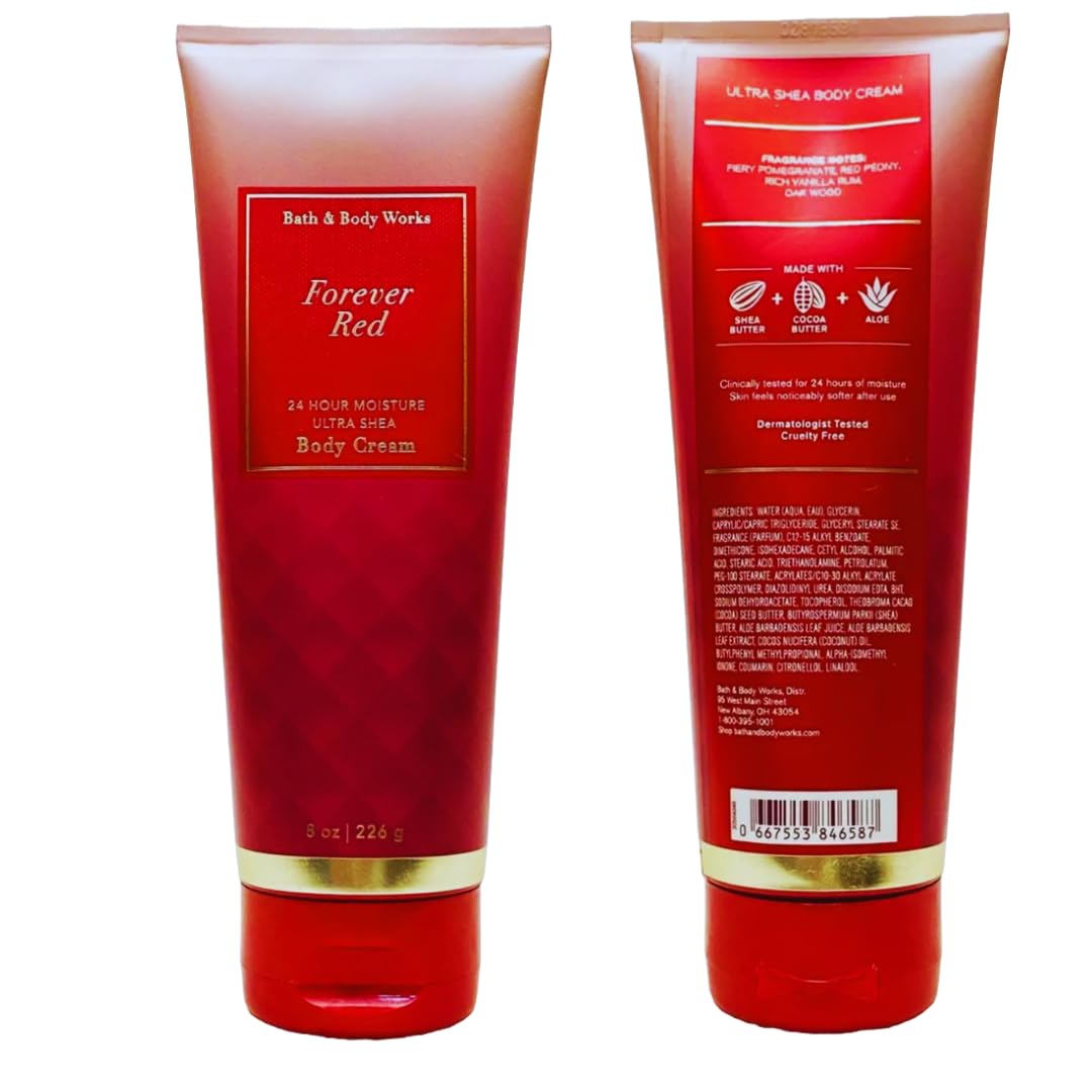 Bath & Body Works FOREVER RED Ultra Shea Body Cream 8 Ounce (Packaging Varies)