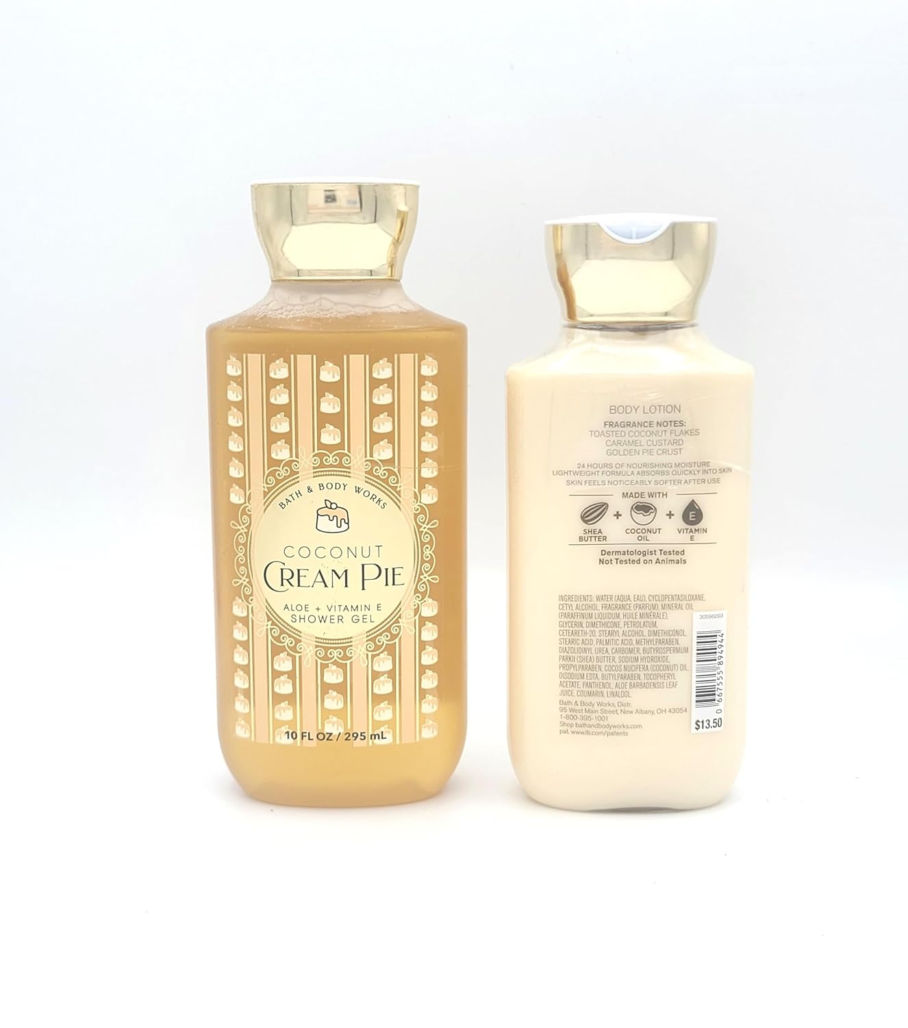 Coconut Cream Pie -Bath and Body 2 pc- Budle Shower Gel, 10 fl oz and Body Lotion, 8 fl oz