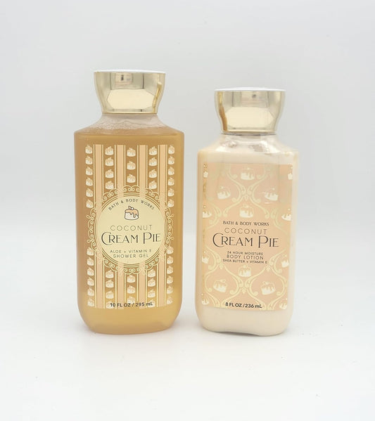 Coconut Cream Pie -Bath and Body 2 pc- Budle Shower Gel, 10 fl oz and Body Lotion, 8 fl oz